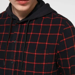 Cheap Hooded Button Down Herre T-Skjorter